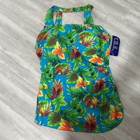 T.H.E.Plus Size Tropical One Piece Tummy Control Suit - Picture 8 of 13